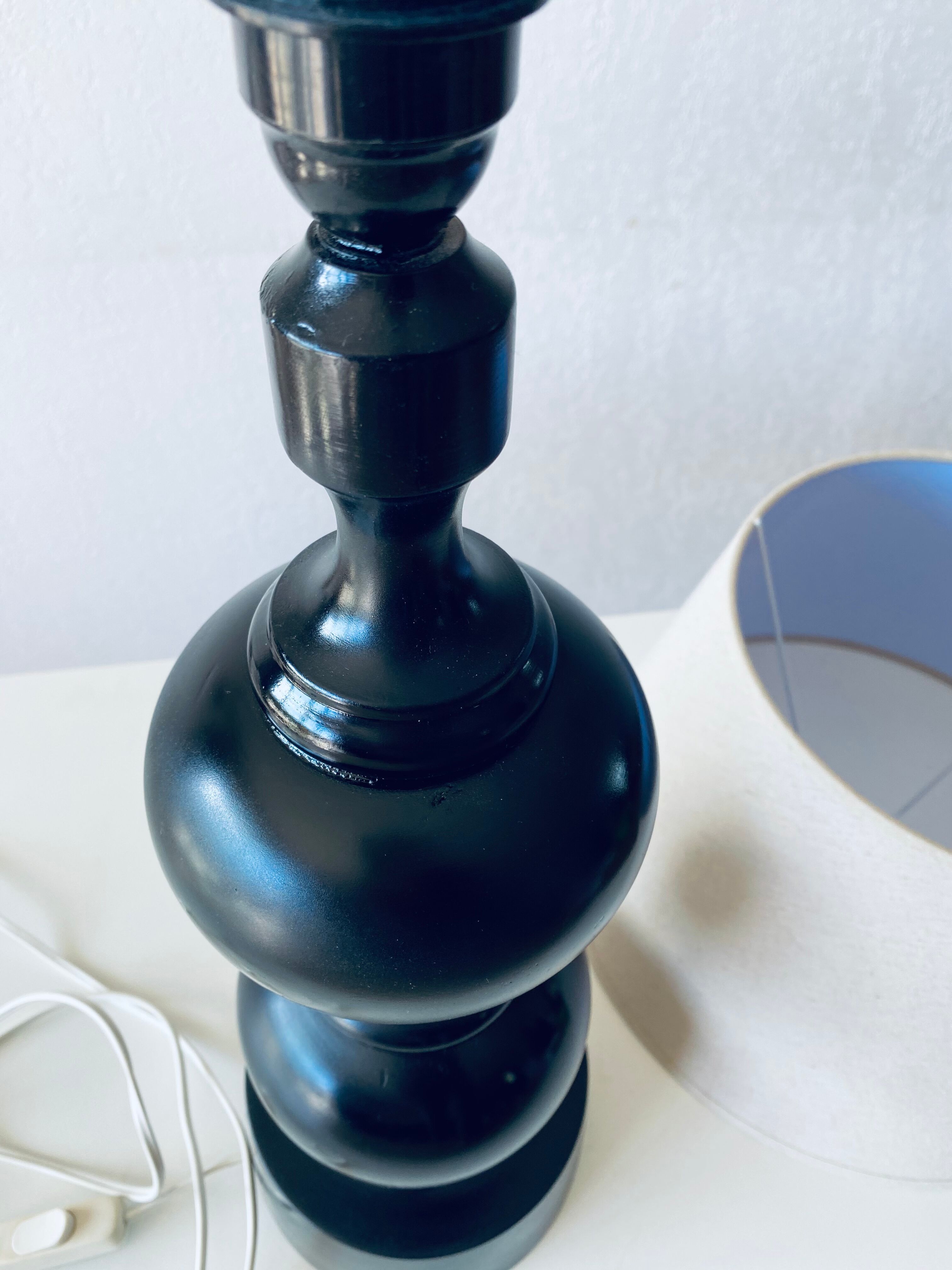 Vintage turned wooden lamp