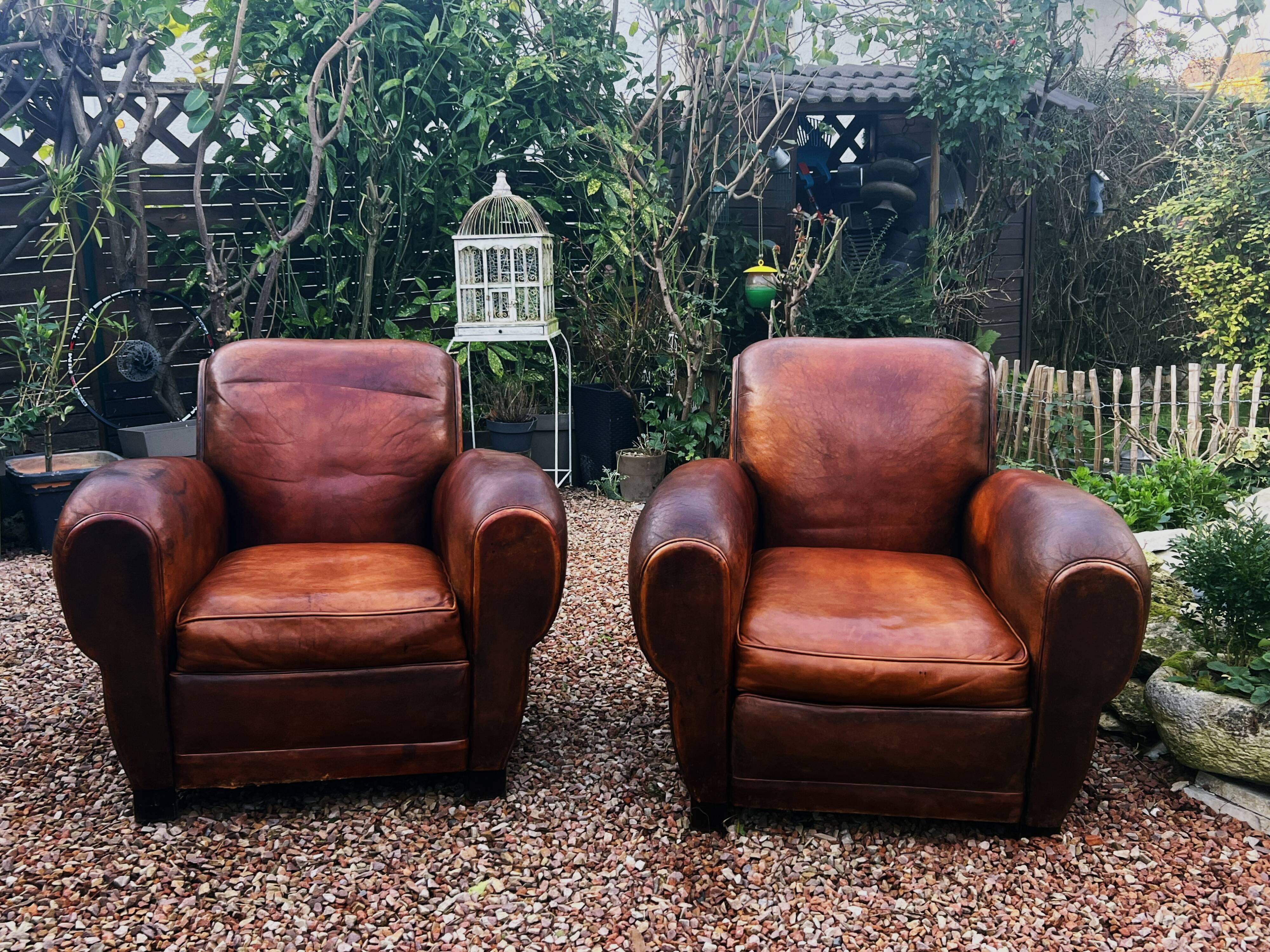 pair of club armchairs