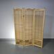 Room divider, French blonde beech louvered screen, 1960s, width 155 cm, height 185 cm