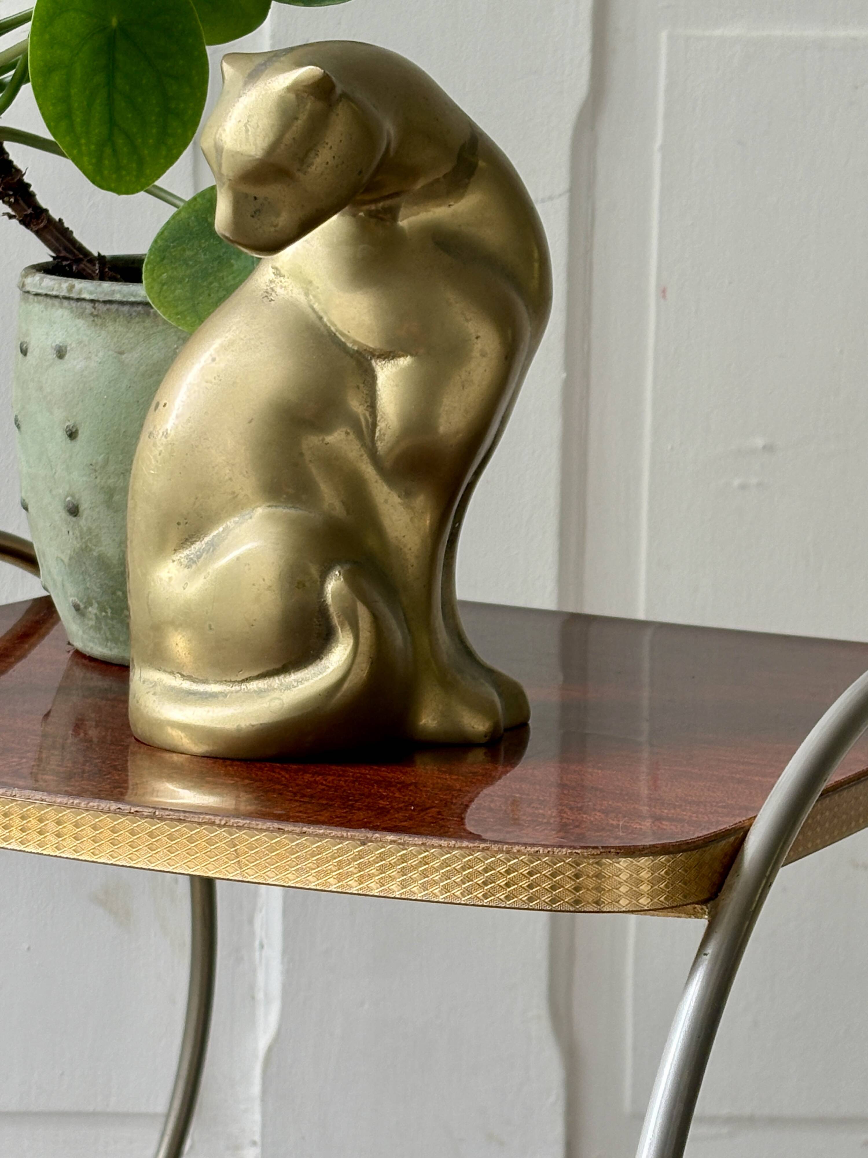 Table d'appoint vintage en laiton et formica