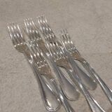 6 silver-plated dessert forks by Christofle, Albi pattern