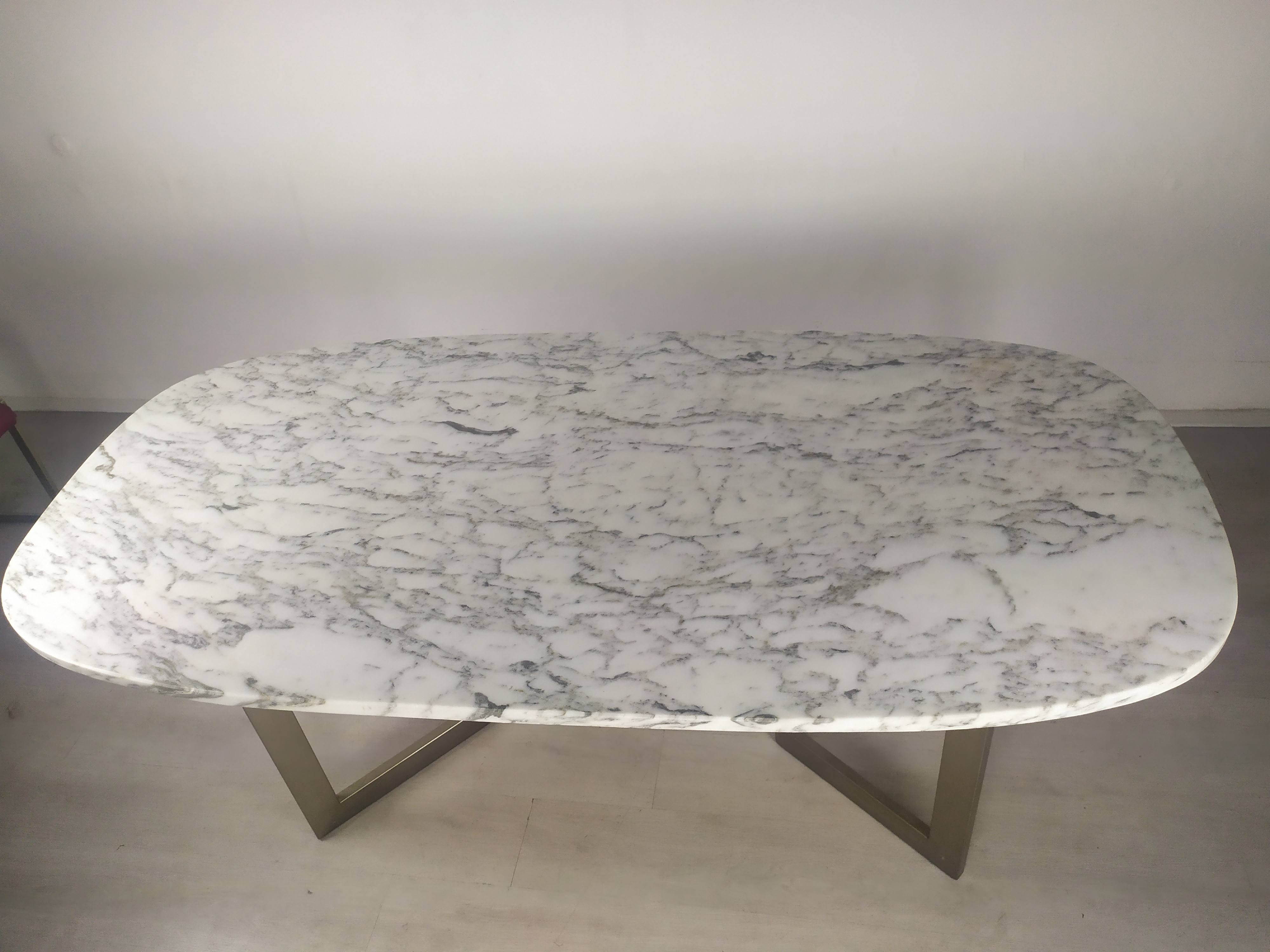 Table design marbre 6 chaises 1970