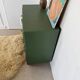 Vintage olive green chest of drawers with striped base