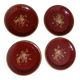 Set of 4 vintage red coasters
