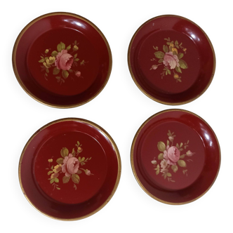 Set of 4 vintage red coasters