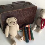 Small suitcase cardboard way crocodile