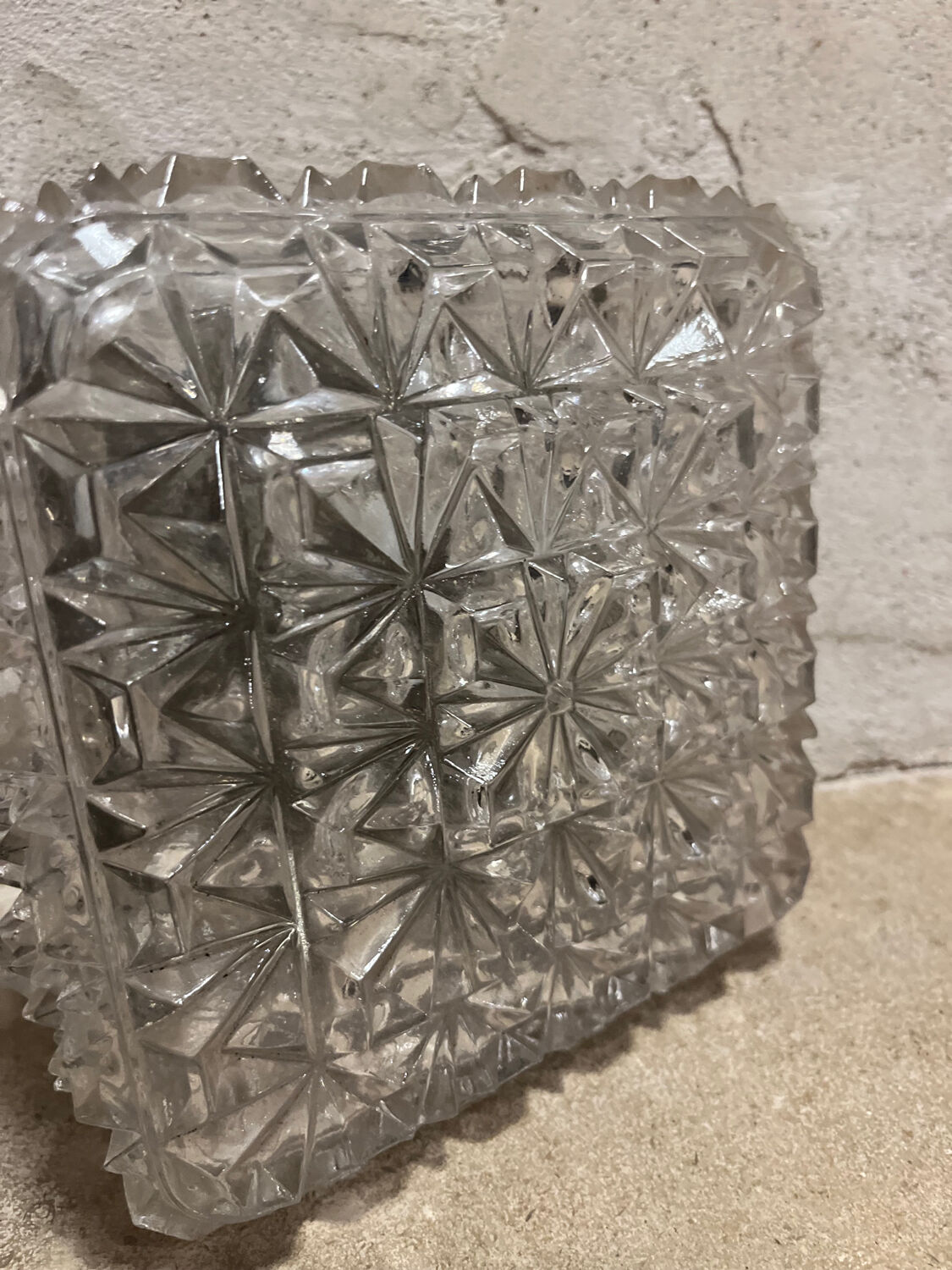 Vintage square ceiling lamp 1970