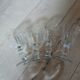 4 thick glass stemmed glasses
