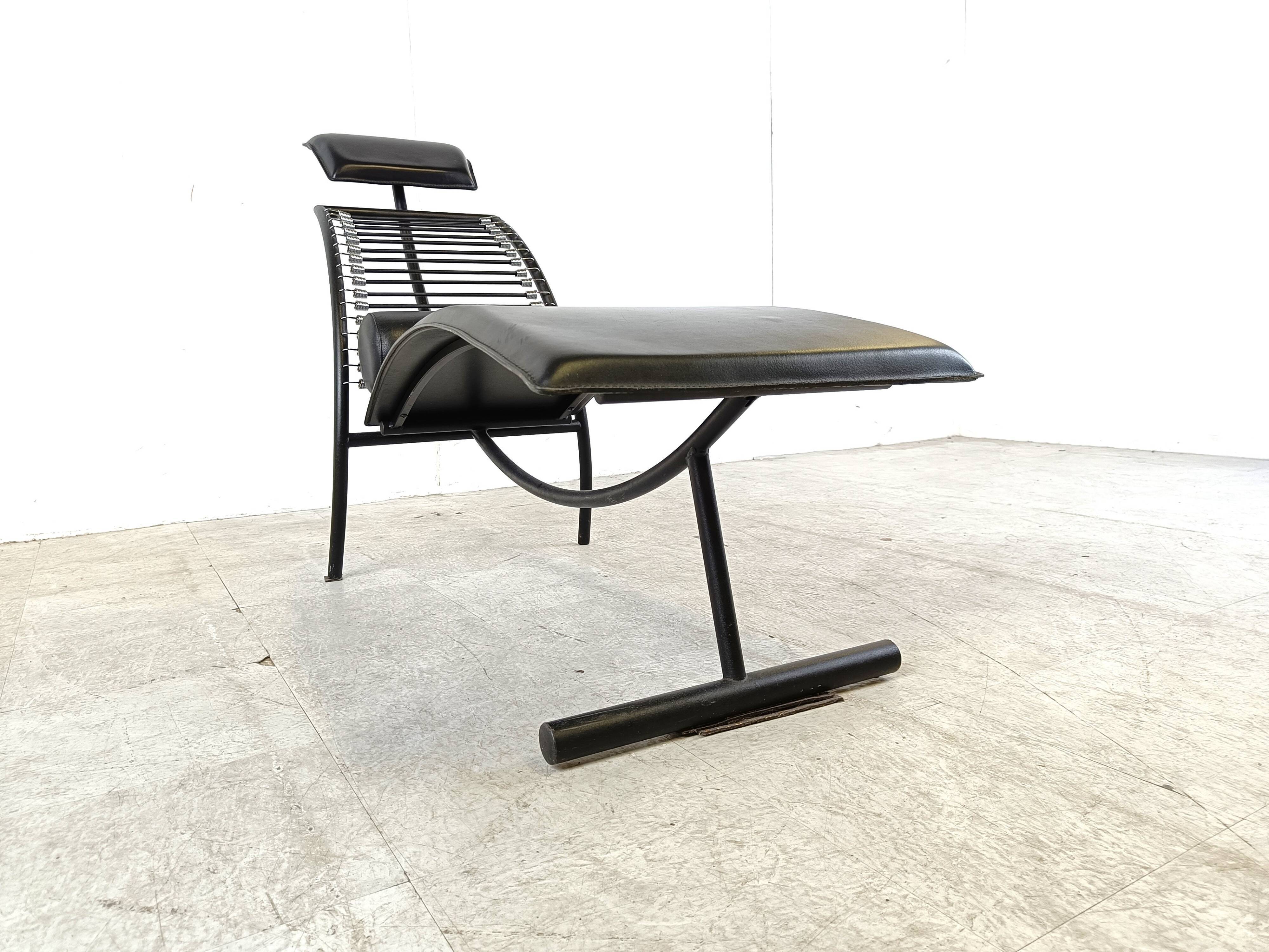 Vintage chaise longue in the manner of Rene Herbst, 1990s