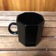 Series Of 8 ESSO Cups Black Ceramic Collection France Vintage