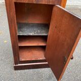 Louis Philippe mahogany bedside table from the 19th century with gray marble