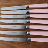 6 pink knives stainless steel molybdene