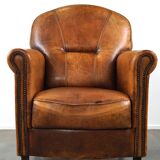 Super rugged sheepskin leather armchair with a wonderfully rugged look