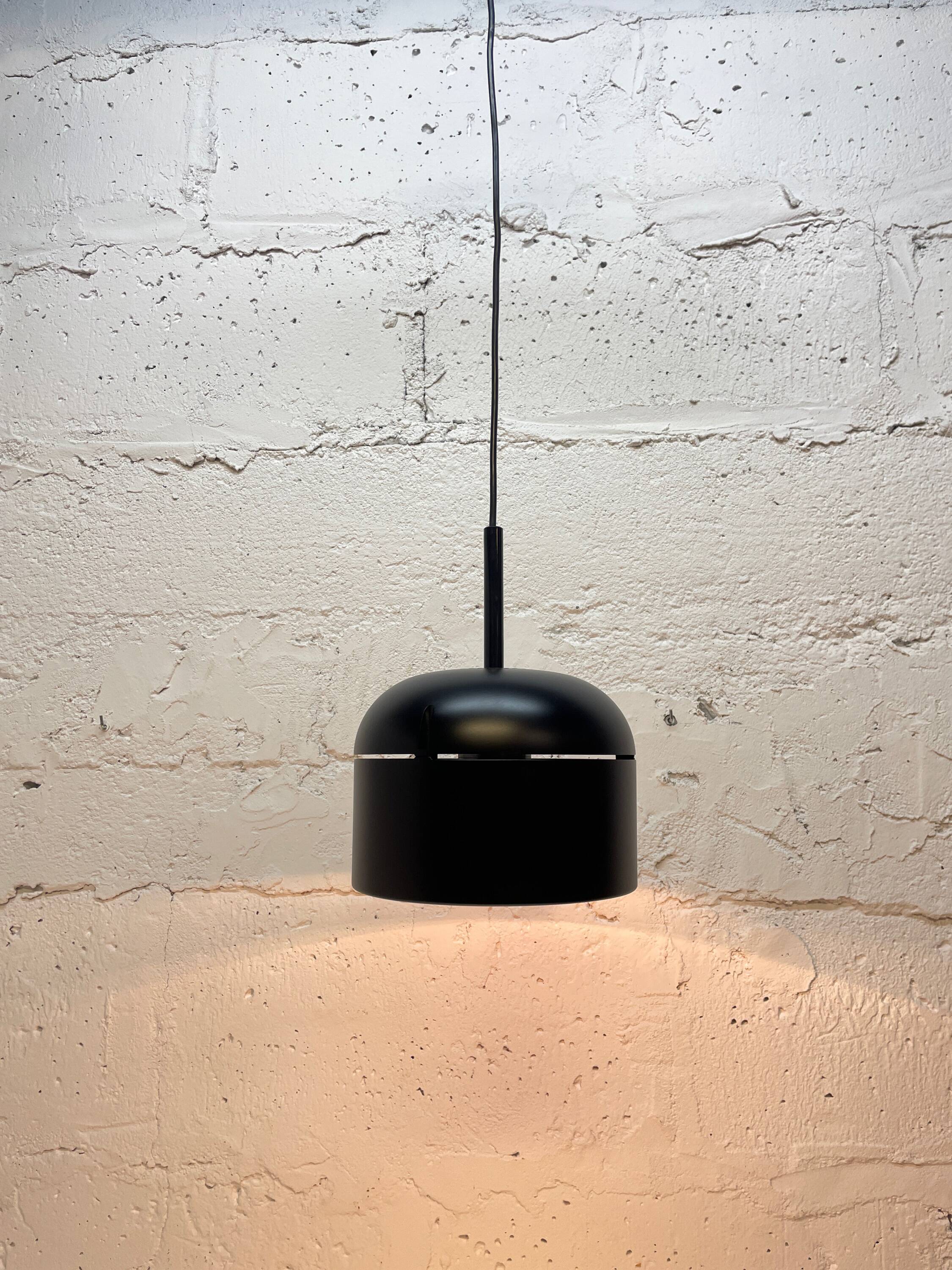 Black pendant lamp designed by Arnold Berges for Staff Leuchten, 1970.