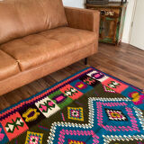 Colorful vintage carpet from Transylvania