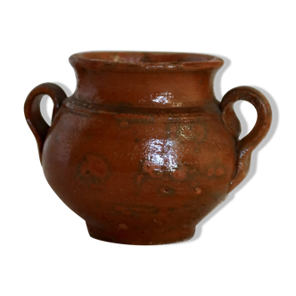 Small pottery handmade ceramic vase double handles