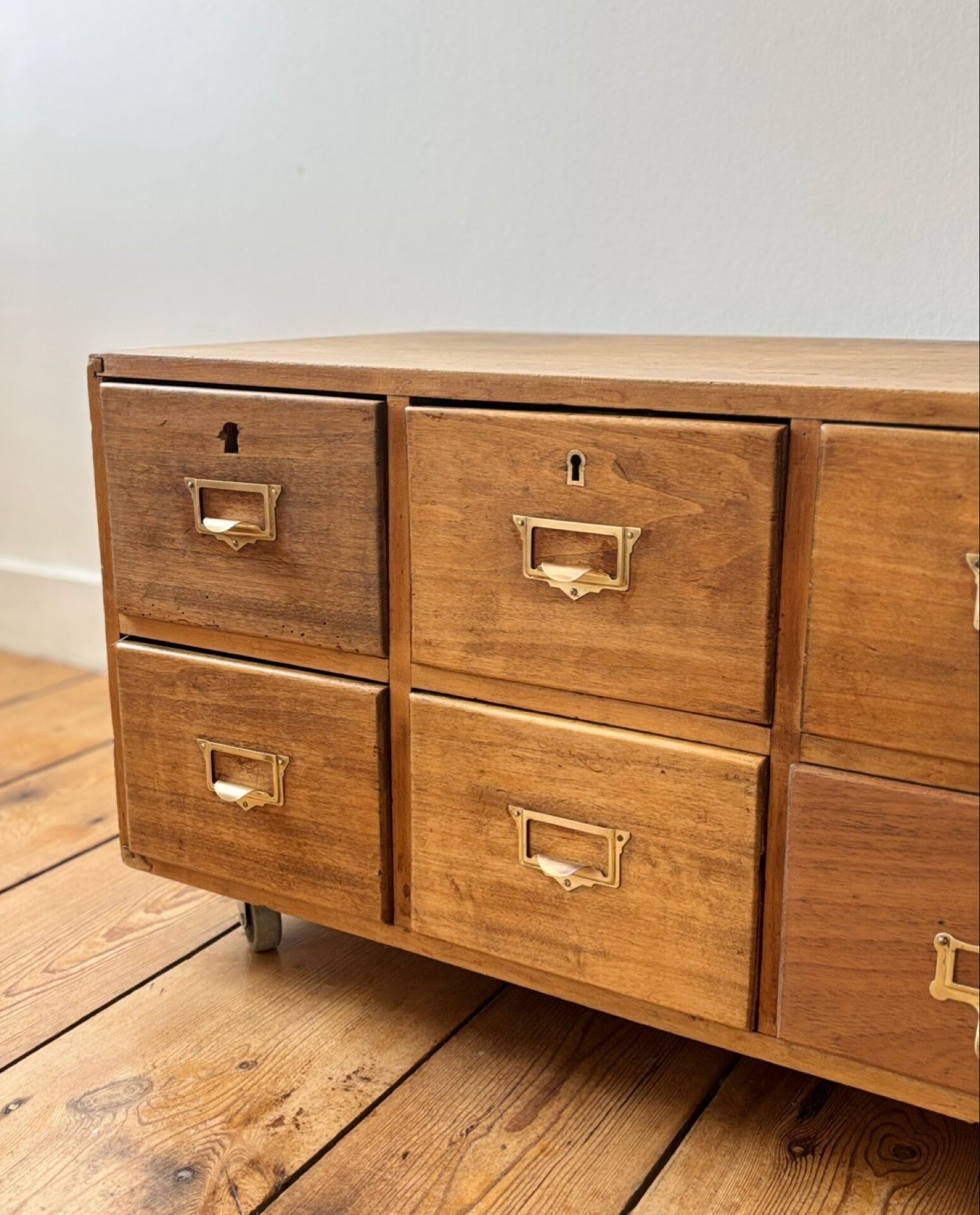 Small antique work cabinet with 6 drawers.