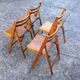 A set of 4 vintage folding wooden chairs, 1970s.