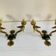 Empire bronze sconces with decorations of swans, palmettes and acanthus leaves