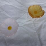 Pair of crystal flower bowls, Daum