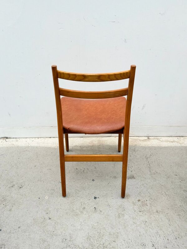 Ensemble de 6 chaises de style scandinave en hêtre, 1970