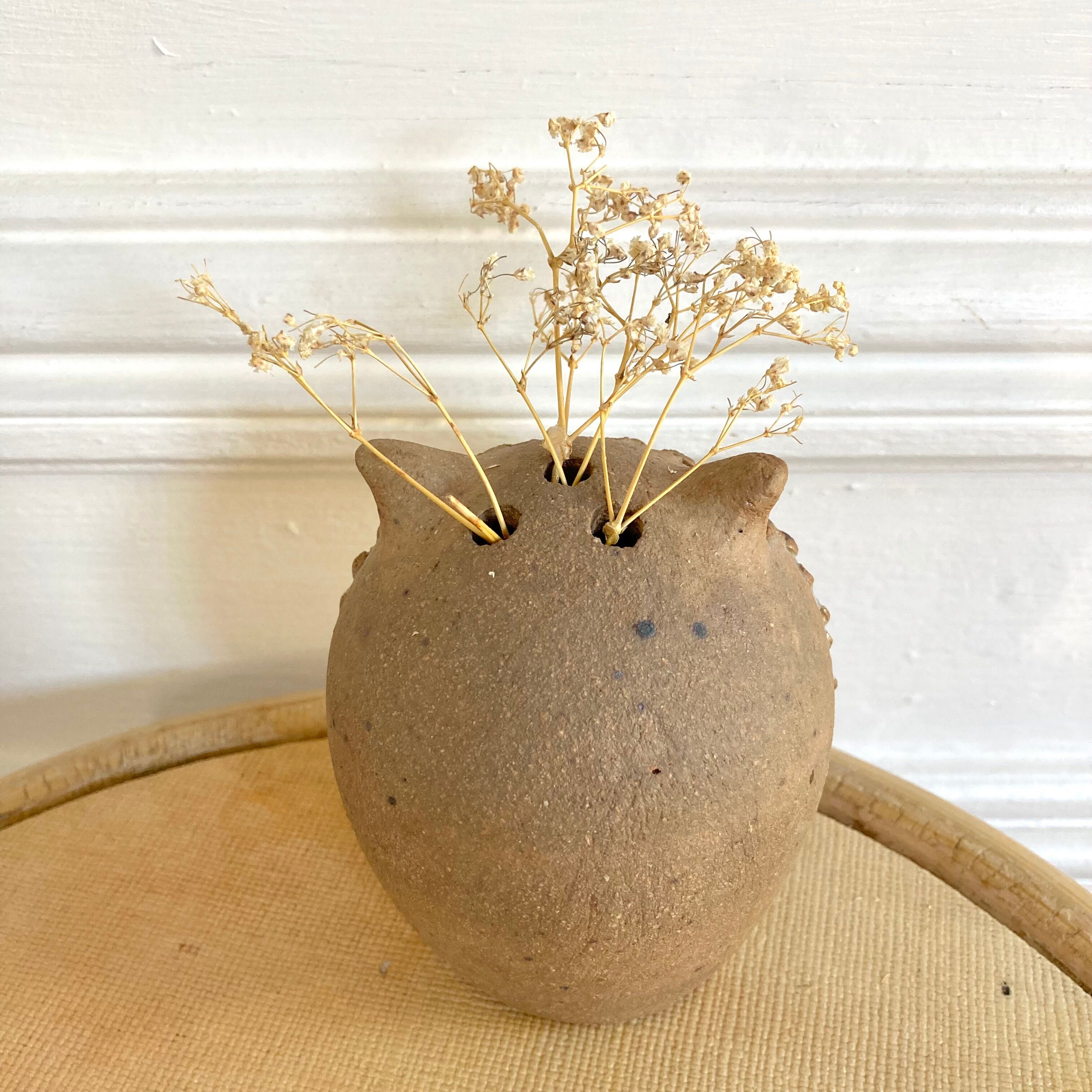 Pique flowers owl zoomorphic ceramic owl 70