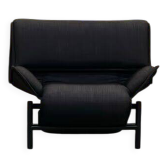 Fauteuil Véranda Vintage Noir par Vico Magistretti pour Cassina