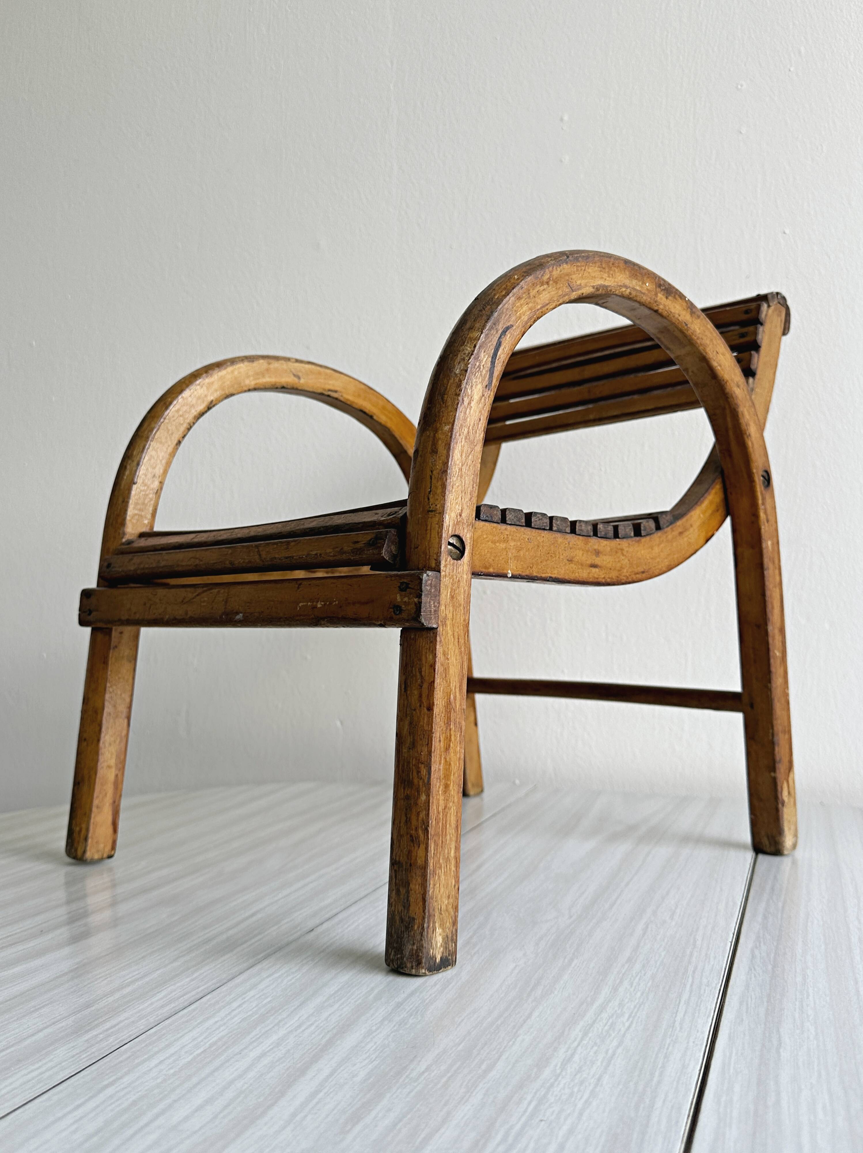 Small antique wooden chair handmade