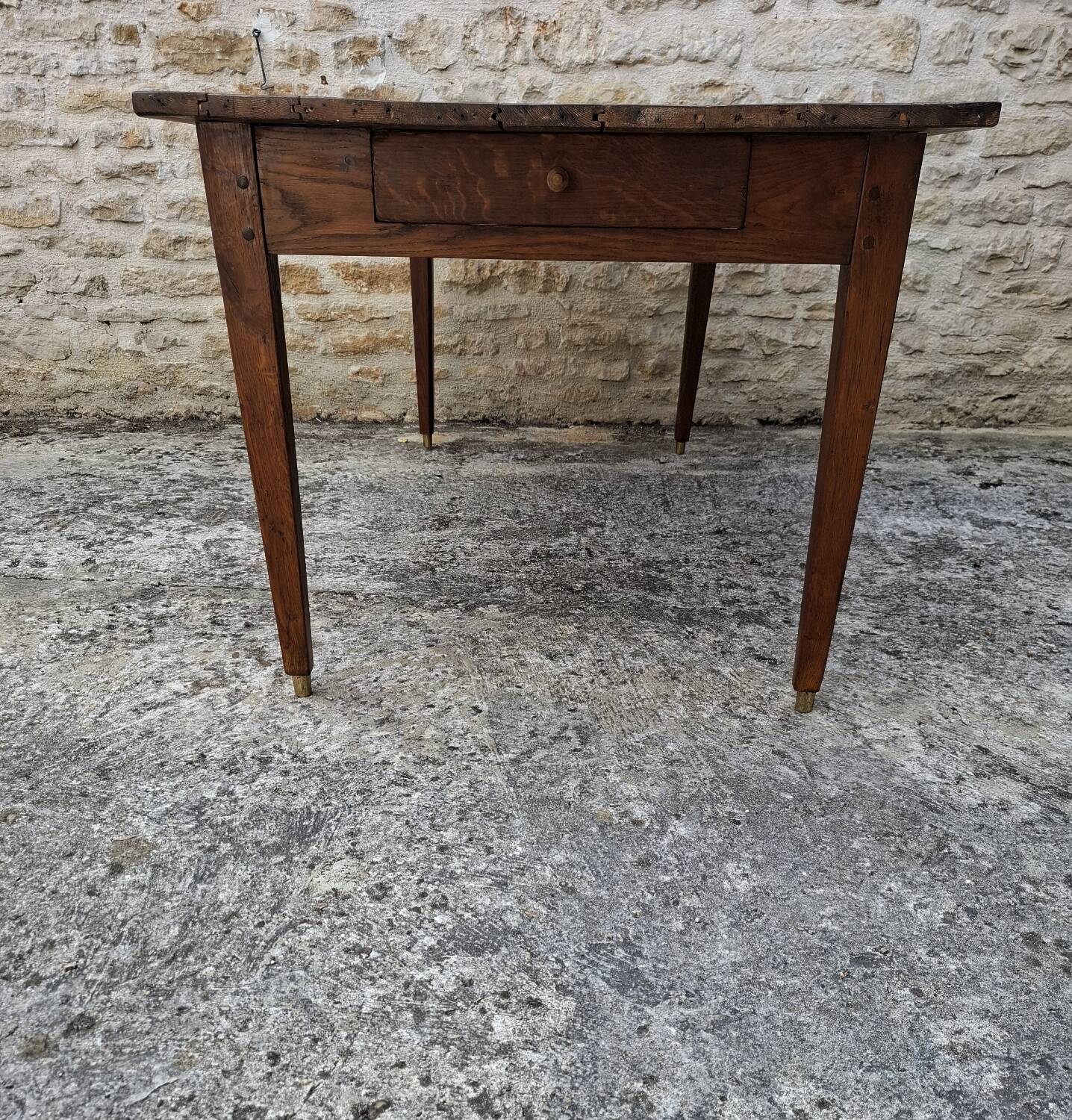 Table de ferme en chêne et sapin