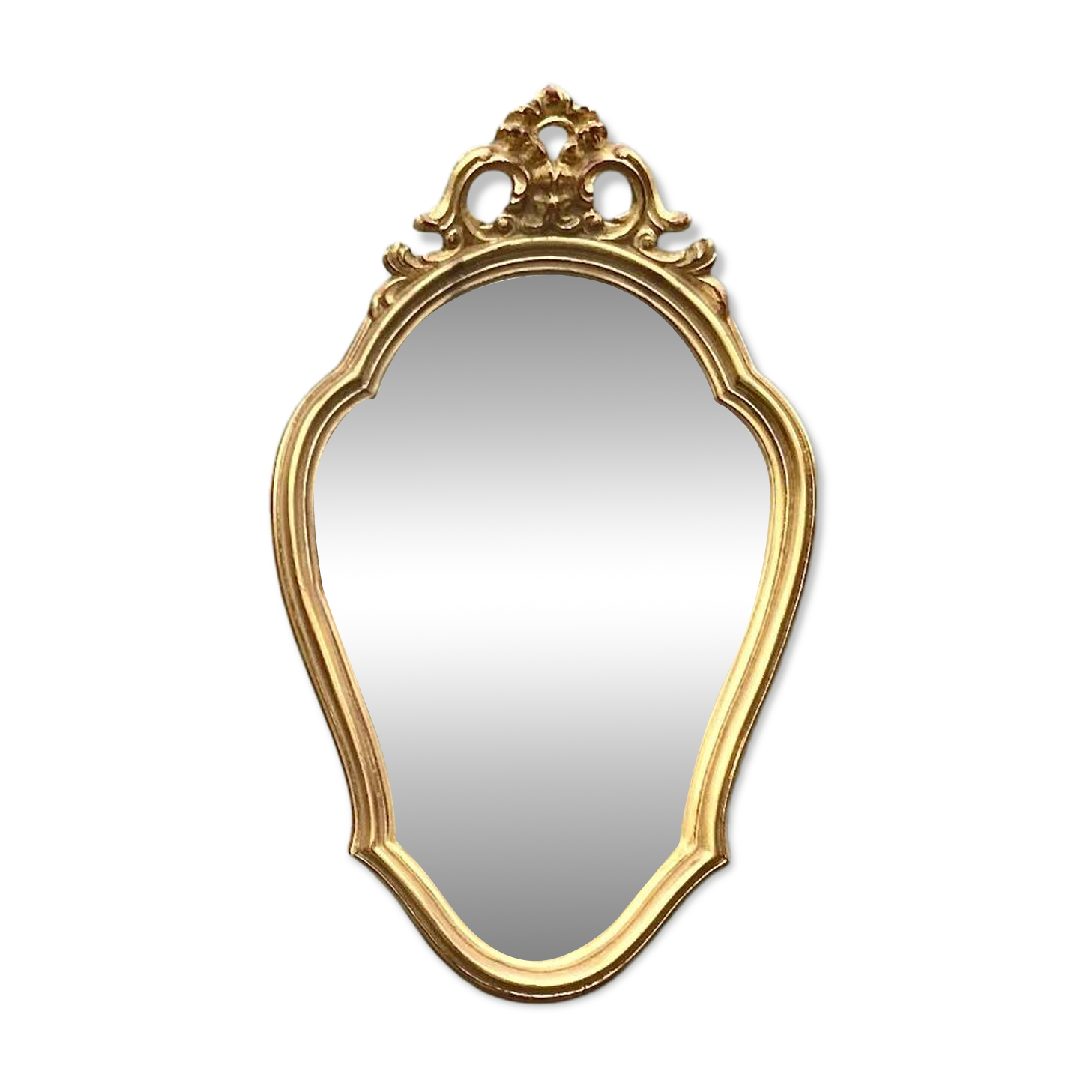 Deknudt Mirror - Vintage Rococo Mirror in Golden Resin - 1970s