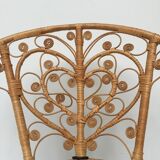 Vintage Bohemia volutes rattan chair