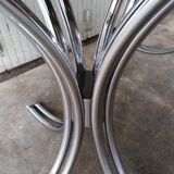Large table Roche Bobois 1970 glass and chrome 8 pers
