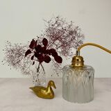 Vintage tulip walking lamp in transparent and frosted glass