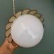 Globe pendant light and vintage lampshade in opaline and mother-of-pearl