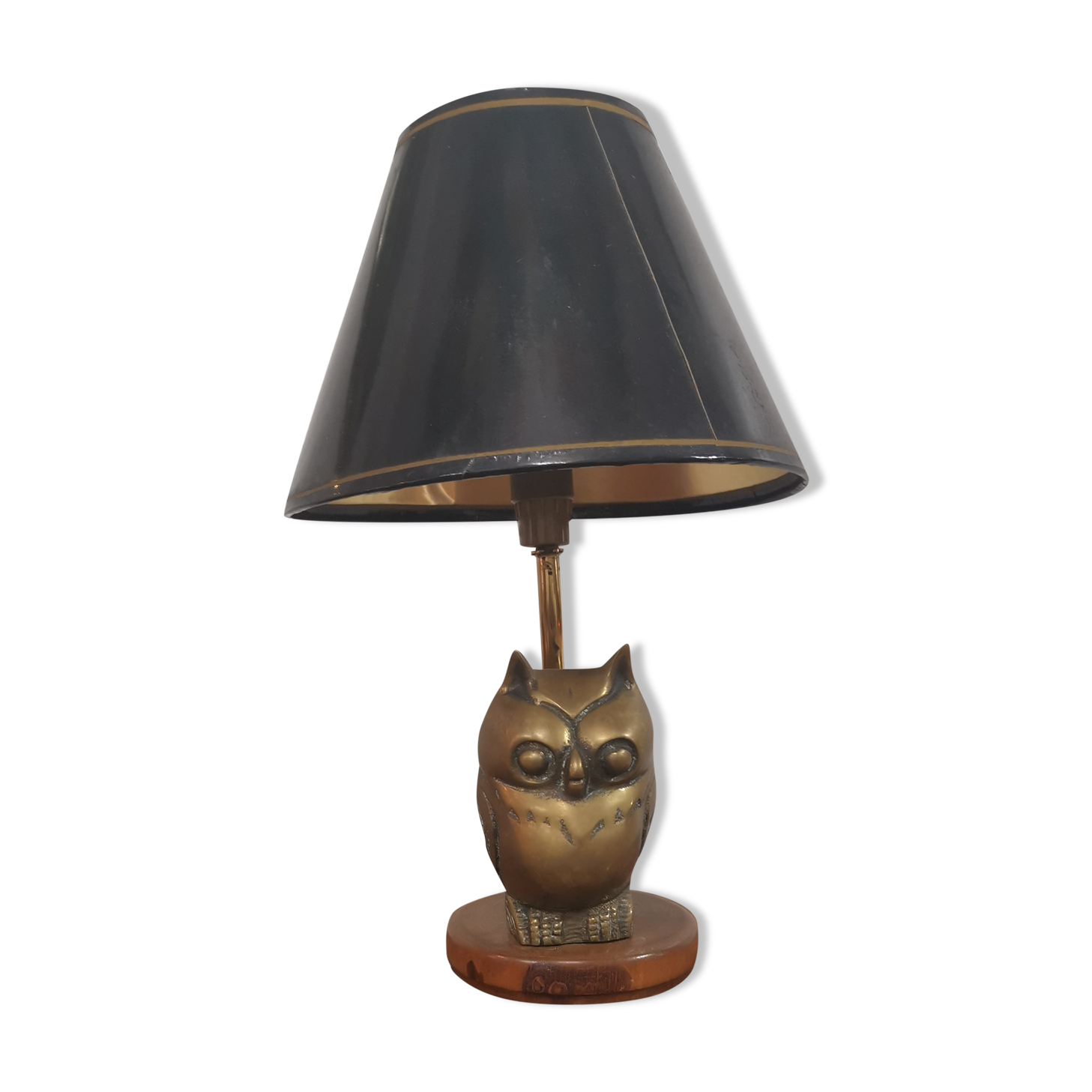 Owl lamp in brass of the 70s