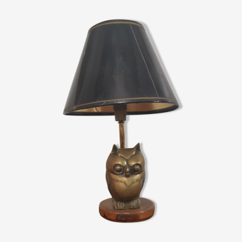 Owl lamp in brass of the 70s