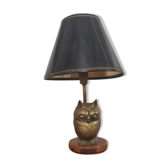 Owl lamp in brass of the 70s