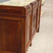 Enfilade Art Déco en noyer et plateau en marbre