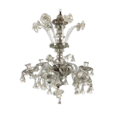 Ancien lustre de Venise, Murano en verre transparent