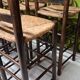 Lot of 6 stools with woven straw seats, chalet style 1970.