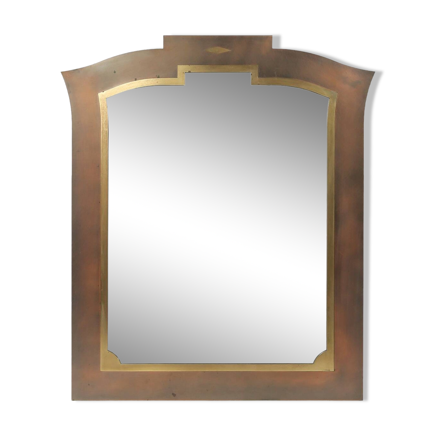 Sophisticated Belgo Chrome graphical mirror, Belgium ca. 1980