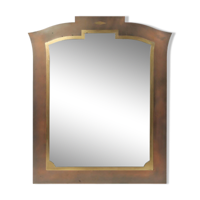 Miroir graphique sophistiqué Belgo Chrome, Belgique vers 1980