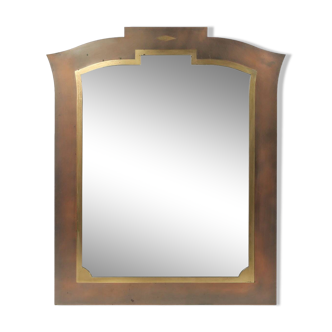 Sophisticated Belgo Chrome graphical mirror, Belgium ca. 1980