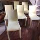 Set of 6 pale yellow vintage chairs by designer Philippe Starck.