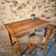 Antique pine and beech kitchen table / desk / work table – France, circa 1900