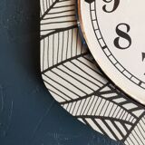 Vintage silent wall clock pendulum 60s "Silvoz black and white"