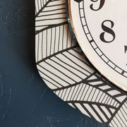 Vintage silent wall clock pendulum 60s "Silvoz black and white"