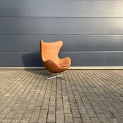 Original Fritz Hansen Egg chair from 1983 in perfect condition, new!! Rustic Cognac Camel Leather