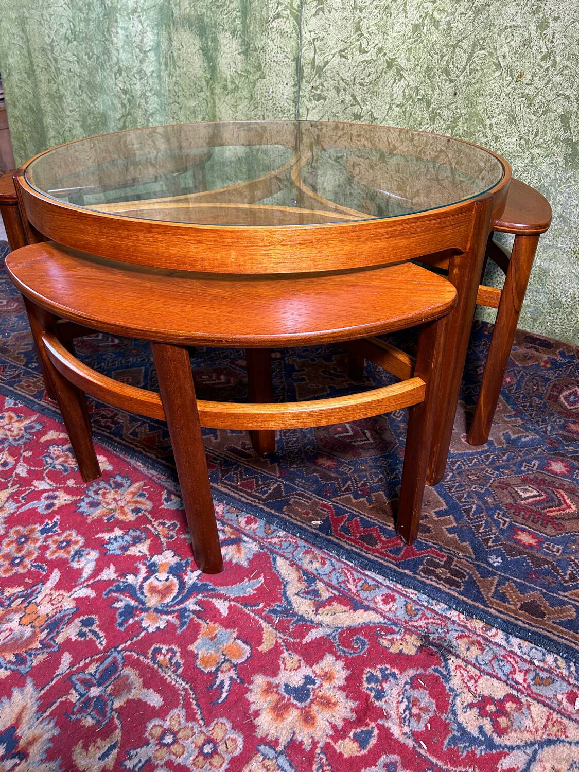 Mid century retro vintage teak round coffee  table by Nathan 1960