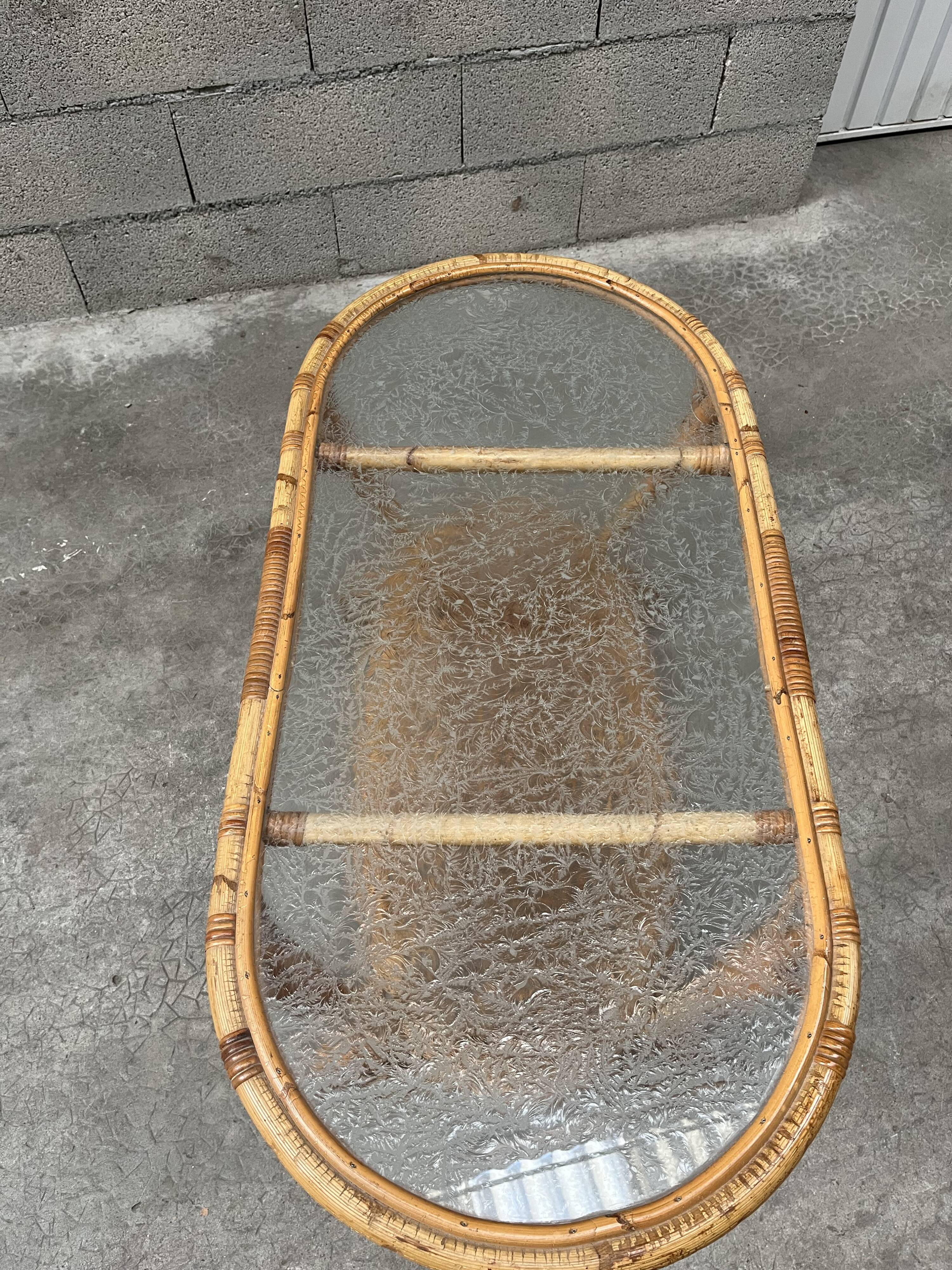 vintage coffee table from the 60s rattan